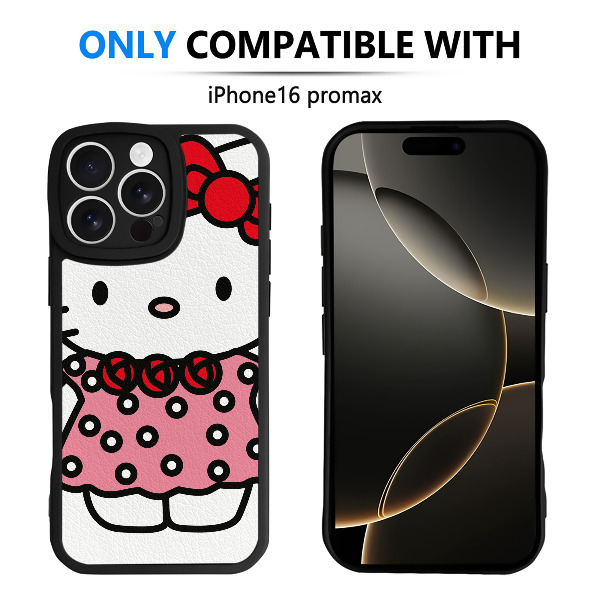 （画像用） Hello Kitty ハローキティ 【iPhone 16シリーズ対応】シリコンスマホケース（レザー調） 材質：シリコン